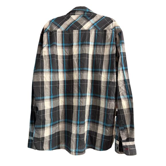 Wrangler RED Men's Black Blue Long Sleeve Button Down Shirt Size XX Large 2X - Picture 2 of 5